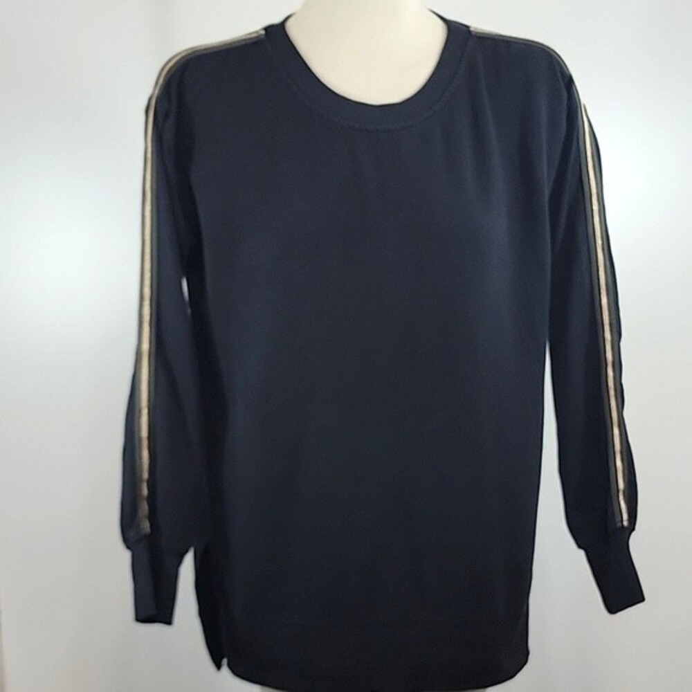 JOHNNY WAS Calme Striped Sleeve Sweatshirt size XS
